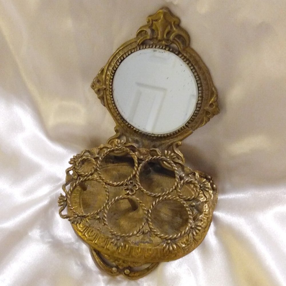 Vintage Brass Celeste Lipstick Holder